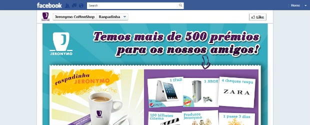 Jeronymo Coffe-Shop lança raspadinha no Facebook