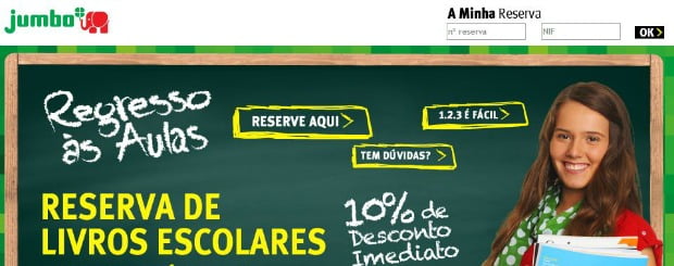 Jumbo relança site para reserva de livros escolares