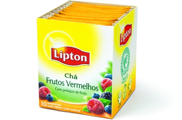 Chá Lipton Frutos Vermelhos agora com embalagem de 10 saquetas