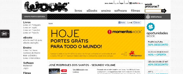 CTT e WOOK oferecem envio grátis para todo o mundo