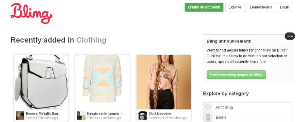 Bling: a rede social de partilha de compras e desejos