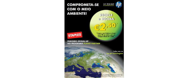 Staples e HP juntos no programa Plante Partners