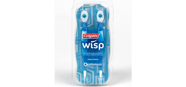 Míni escova Colgate para escovar os dentes sem usar água