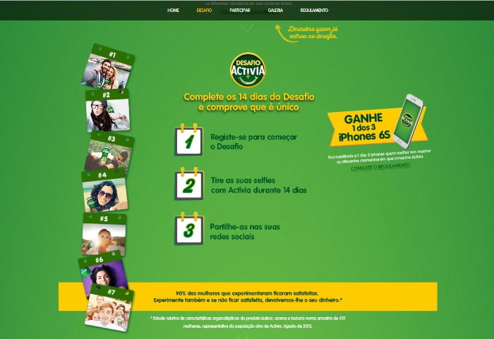 Desafio Activia site