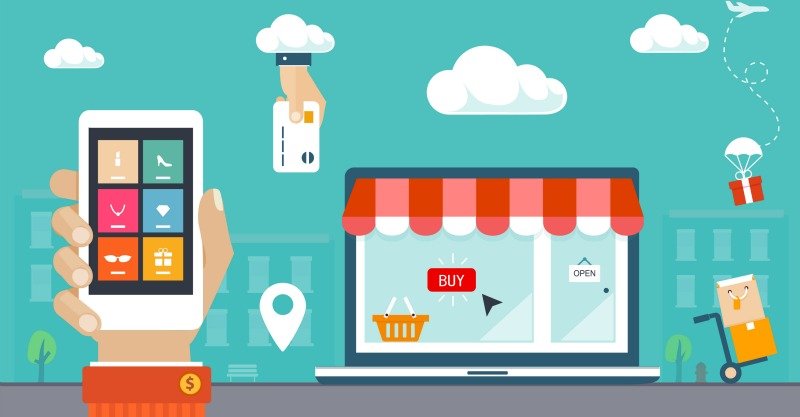 e commerce ilustração Distribuição Hoje