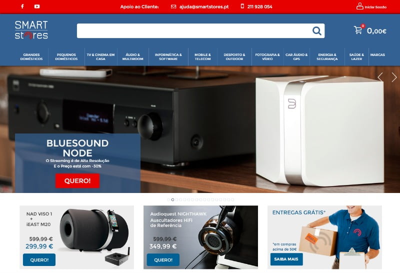 e-commerce de eletrónica de consumo