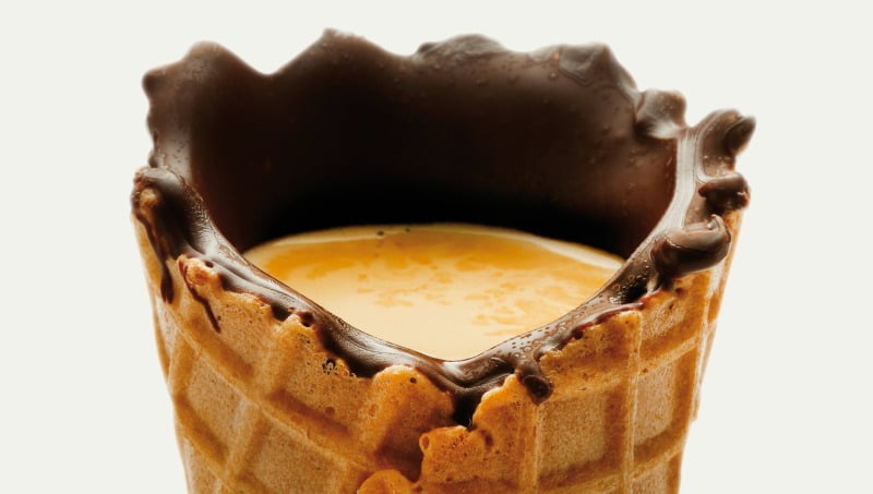 delta Q cone de gelado com café Distribuição Hoje