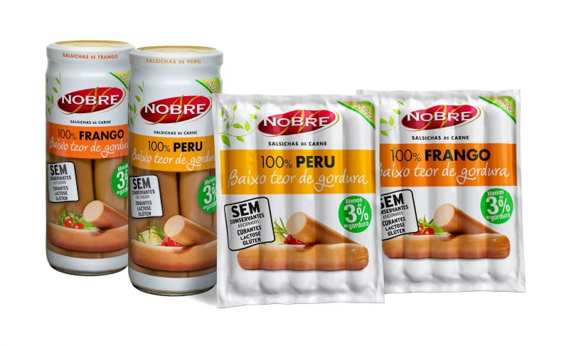 Nobre salsichas Baixo Teor Gordura Distribuição Hoje