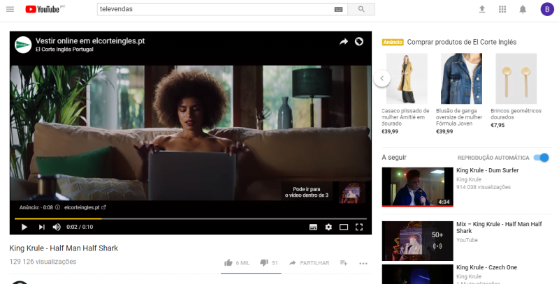 El Corte Inglés estreia ‘Trueview for Shopping’ no Youtube