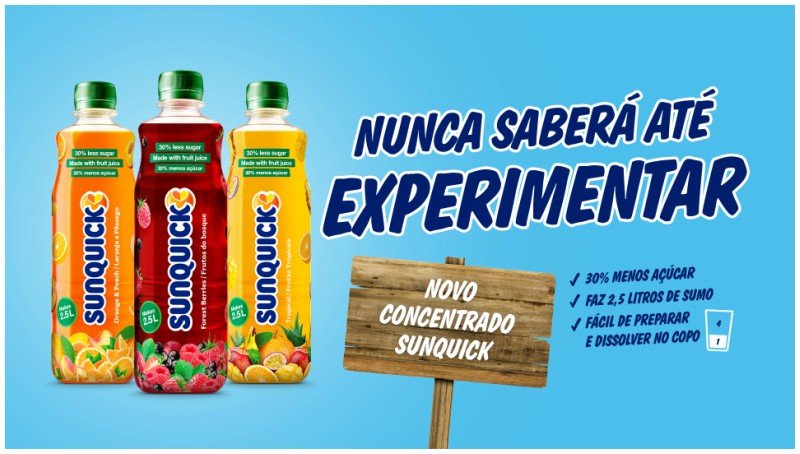 Sunquick lança variedades com menos 30% de açúcar e nova embalagem