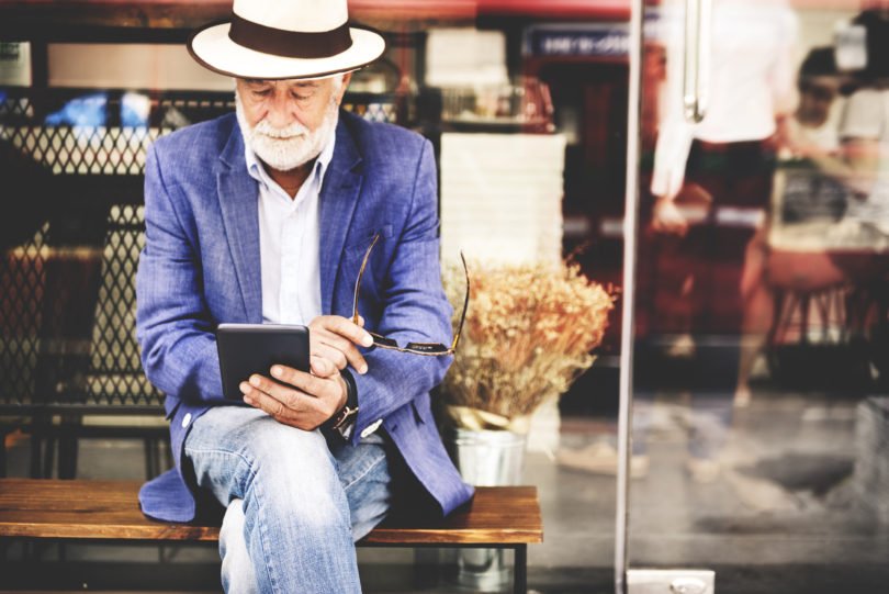 bigstock Senior Man Digital Tablet Comm