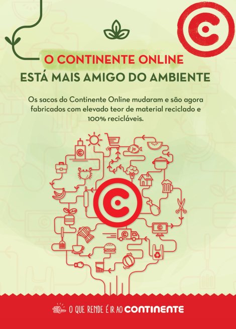 Continente Online passa a usar sacos ‘100% recicláveis’