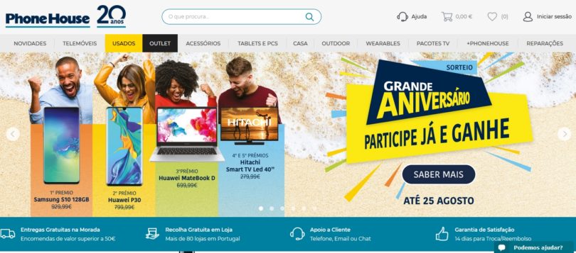 Loja online da Phone House com nova cara
