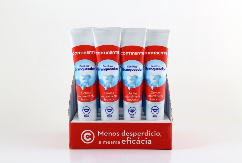 Continente poupa 8 toneladas/ano em cartão com pastas dentífricas somente em tubo