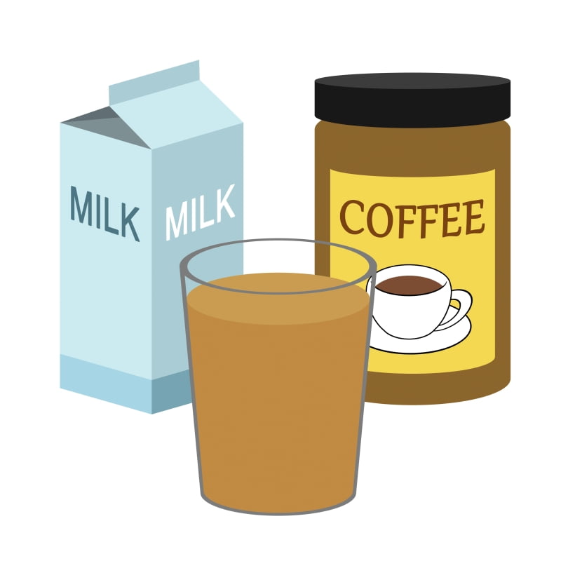 Leite, mas com café solúvel