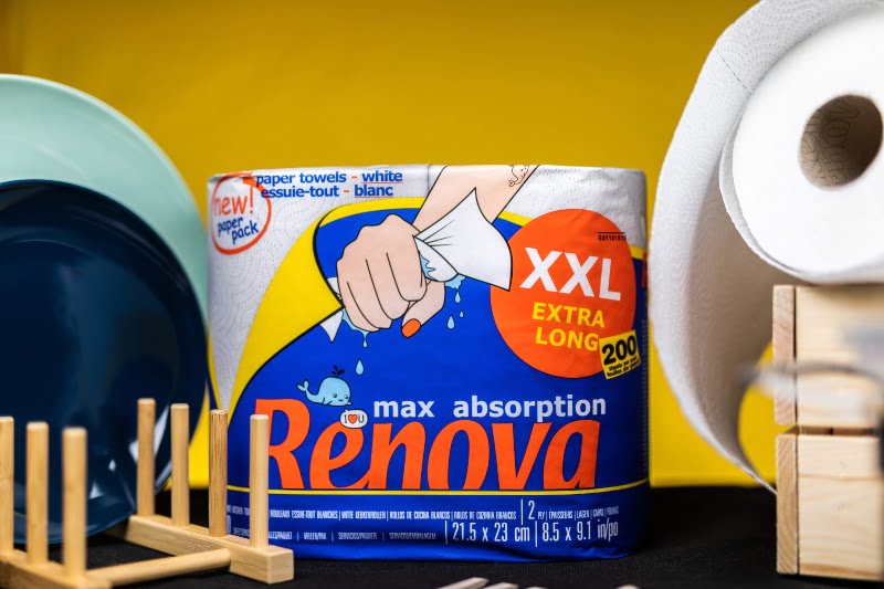 Rolos de cozinha da Renova já têm embalagens de papel