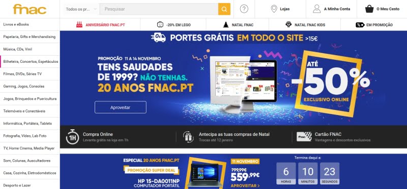 FNAC online com 50 milhões de visitas/ano