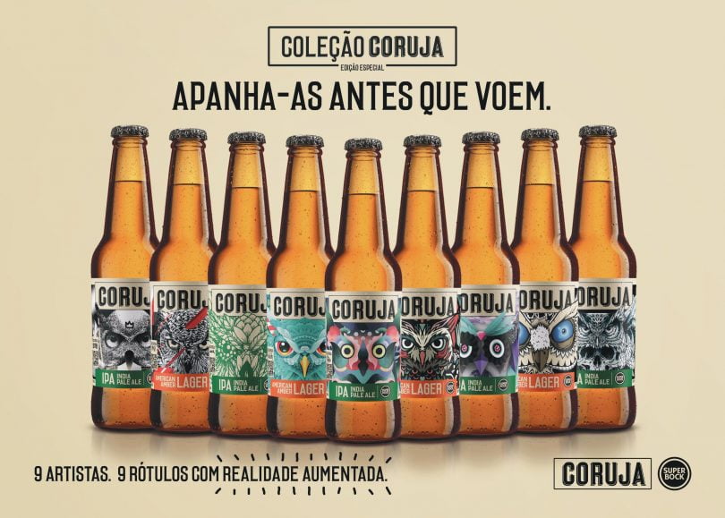 Super Bock Coruja com rótulos dedicados à arte urbana