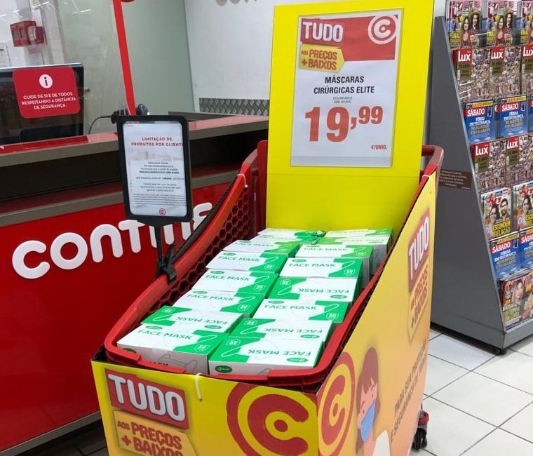 Continente tem 4,3 milhões de máscaras de proteção individual à venda