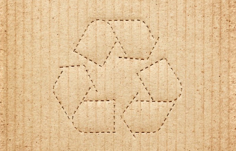 cardboard box background with recycle symbol picture id