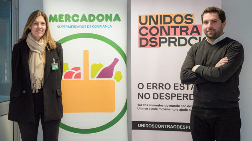 Ana Mendia Diretora de Responsabilidade Social da Mercadona Portugal Francisco Mello e Castro Coordenador Executivo do Mov Unidos Contra Desperdício scaled e