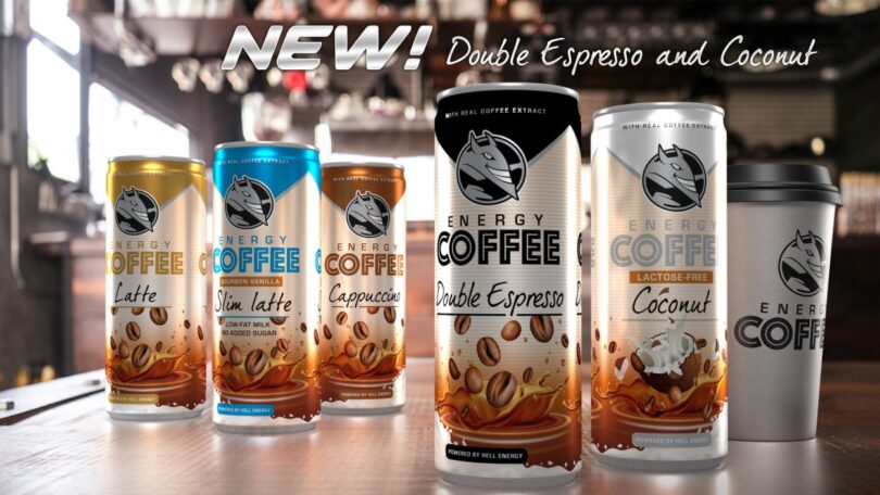 A Hell Energy anunciou o lançamento de dois novos sabores: o Hell Ecoffee Coconut (bebida sem lactose) e o Hell Ecoffee Double Expresso.