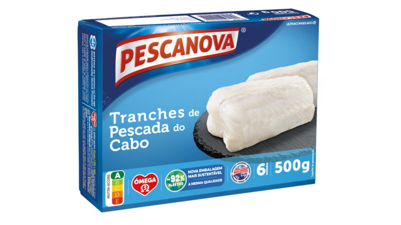 As embalagens de alguns produtos da Pescanova contam agora com uma redução de mais de 90% de plástico.