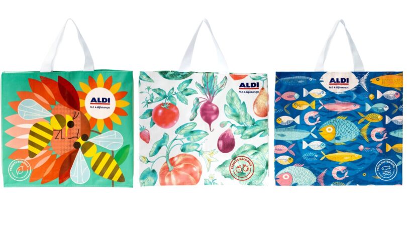 A Aldi Portugal convidou três ilustradores portugueses a desenvolver ilustrações para os novos sacos reutilizáveis da retalhista.